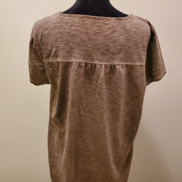 Heathered Brown Top with Lace detail - Picture 2 of 3